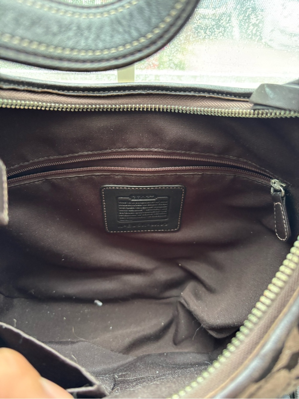 Coach Brown Signature Canvas Hobo with Dark Brown Leather Trim - Picture 12 of 13